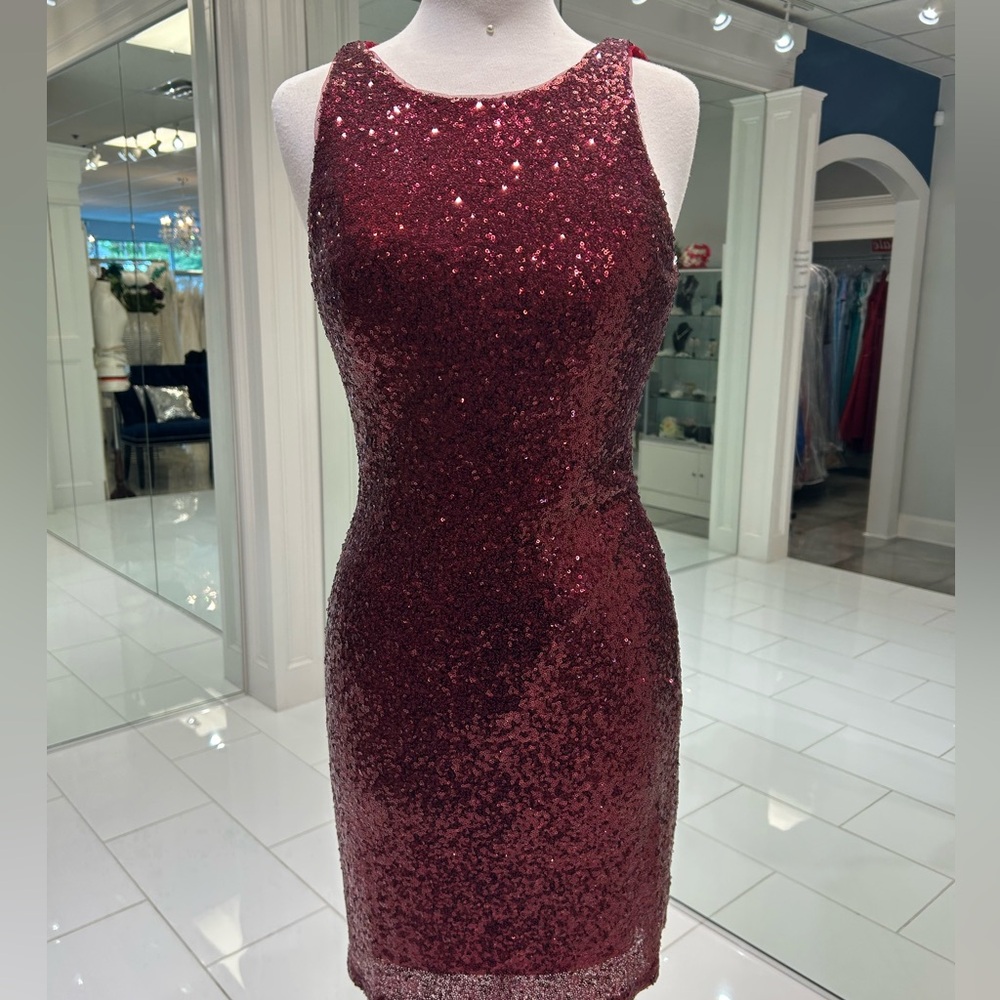 Christina Wu Sequin Claret Dress